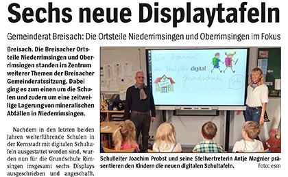Bild vom Zeitungsartikel in der Zeitung WZO